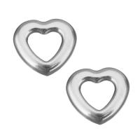 Anillo de enlace de acero inoxidable, Corazón, color original, 11x10.5x2mm,1.5mm, agujero:aproximado 6x5mm, Vendido por UD