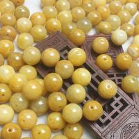 Jadeite Beads, Round, natural, yellow, 12.5-13mm Approx 1.5-2mm 