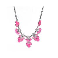Rhinestone Zinc Alloy Necklace, with Resin & Acrylic, plumbum black color plated, for woman & with rhinestone 110mm 