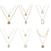 Zinc Alloy Necklace, with 5cm extender chain, gold color plated, oval chain & for woman, 15-22mm Approx 14.96 Inch, Approx 17.72 Inch 