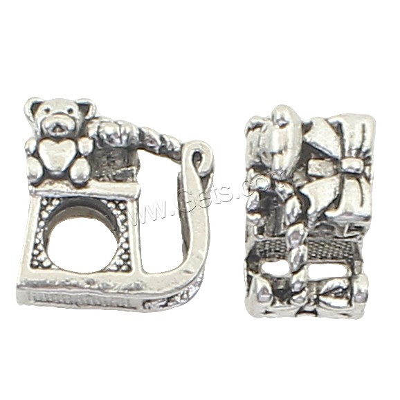 Zinc Alloy Jewelry Beads, plated, more colors for choice, 12x12x8mm, Approx 125PCs/Bag, Sold By Bag