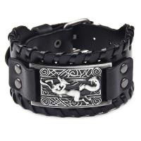 Faux Leather Bracelet, with Zinc Alloy, plated, punk style & for man 