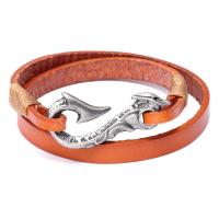 Faux Leather Bracelet, with Zinc Alloy, plated, for man 