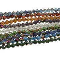 Perlas de cristal de moda, chapado en colorido, más colores para la opción, 6x6mm, agujero:aproximado 1mm, longitud:aproximado 23.22 Inch, 100PCs/Sarta, Vendido por Sarta