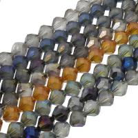 Perlas de cristal de moda, chapado en colorido, más colores para la opción, 10x10mm, agujero:aproximado 1mm, longitud:aproximado 23.62 Inch, 60PCs/Sarta, Vendido por Sarta