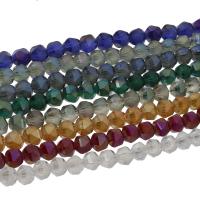 Perlas de cristal de moda, chapado en colorido, más colores para la opción, 8x8mm, agujero:aproximado 1mm, longitud:aproximado 22.04 Inch, 72PCs/Sarta, Vendido por Sarta