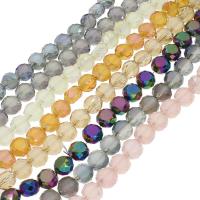 Perlas de cristal de moda, chapado en colorido, facetas, más colores para la opción, 10x7mm, agujero:aproximado 1mm, longitud:aproximado 26.37 Inch, 72PCs/Sarta, Vendido por Sarta