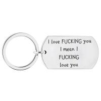 Stainless Steel Key Chain, Rectangle, Unisex 