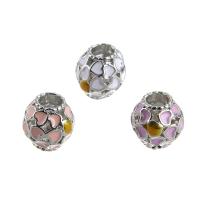 Zinc Alloy European Large Hole Beads, platinum color plated, enamel Approx 5mm 