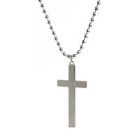 Zinc Alloy Sweater Necklace, Cross, platinum color plated, ball chain & for man Approx 27.96 Inch 