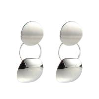 Zinc Alloy Drop Earring, platinum color plated, Korean style & for woman, 50mm 