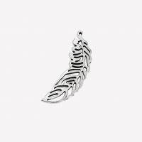 Zinc Alloy Feather Pendants, antique silver color plated, hollow Approx 1mm  