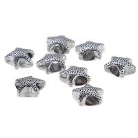 Zinc Alloy European Large Hole Beads, Star, antique silver color plated Approx 4mm  