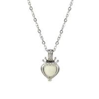 Stainless Steel Jewelry Necklace, Crown, platinum color plated, oval chain & for woman Approx 19.69 Inch 