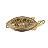 gold-gefüllt Halskette Frühling Verschluss, Pferdeauge, 14K goldgefüllt, Einzelstrang & hohl, 8.5x17mm, Bohrung:ca. 1.5mm, verkauft von PC