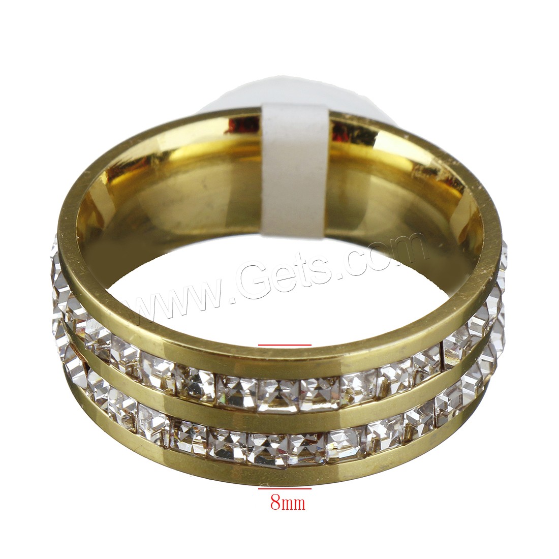 Cubic Zirconia anillo de dedo de acero inoxidable, diverso tamaño para la opción & para mujer & con circonia cúbica, más colores para la opción, 8mm, Vendido por UD
