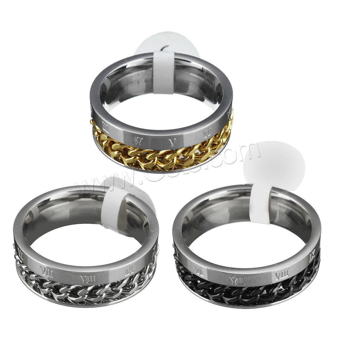 Anillos de Acero Inoxidable, unisexo & diverso tamaño para la opción, más colores para la opción, 8mm, Vendido por UD