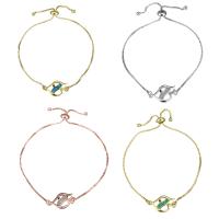 Brass Bracelets, with Opal, Fish, plated, for woman 1mm 