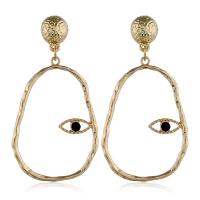 Zinc Alloy Drop Earring, plated, for woman & hollow, yellow 