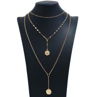 Multi слой ожерелье, цинковый сплав, Другое покрытие, многослойный & Женский, Много цветов для выбора, длина:13 дюймовый, 24 дюймовый, продается Strand