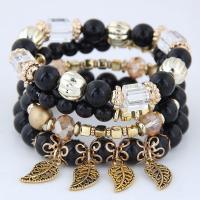 Zinc Alloy Wrap Bracelet, with Acrylic, plated, multilayer & for woman 