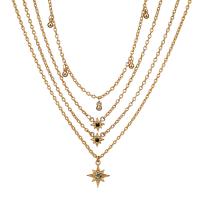 Multi слой ожерелье, цинковый сплав, плакирован золотом, многослойный & Женский, 50mm,420mm,480mm,520mm,560mm, продается PC
