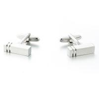 Brass Cufflinks, Spike, silver color plated, for man 