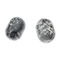 Granos de acrílico de la joyería, en blanco y negro, 14x20x14mm, agujero:aproximado 1mm, aproximado 170PCs/Bolsa, Vendido por Bolsa