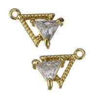 Cubic Zirconia Brass Pendants, Triangle, high quality plated & with cubic zirconia, gold Approx 1mm 