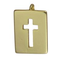 Brass Jewelry Pendants, Square, high quality plated, gold Approx 1.5mm 