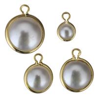 Brass Jewelry Pendants, with Plastic Pearl, high quality plated gold Approx 1.5mm 