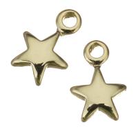 Brass Star Pendants, laiton, étoile, Haute qualité plaqué et ne fond jamais, Or Environ 1.5mm, Vendu par PC