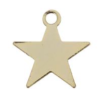 Brass Star Pendants, laiton, étoile, Haute qualité plaqué et ne fond jamais, Or Environ 1mm, Vendu par PC