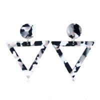 Zinc Alloy Drop Earring, with Acetate, Triangle, plated, for woman 