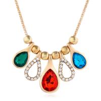 Crystal Zinc Alloy Necklace, with Crystal, plated, for woman & with rhinestone Approx 16.1 Inch 