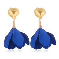 Zinc Alloy Drop Earring, with Cloth, Flower, plated, for woman 