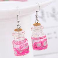 Zinc Alloy Drop Earring, plated, for woman, Random Color, nickel, lead & cadmium free, 45*14mm 