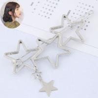 Hair Clip, Zinc Alloy, Star, plated, for woman nickel, lead & cadmium free, 66*26mm 