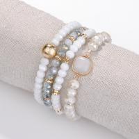 Bracelets de perle de bijou en verre, Des billes de verre, avec chalumeau, 4 pièces & pour femme, plus de couleurs à choisir Vendu par fixé
