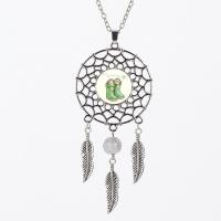 Glass Zinc Alloy Pendants, with Glass, Dream Catcher, antique silver color plated & for woman, 20mm,40mm 