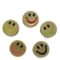 Acrylic European Large Hole Beads, Smiling Face Approx 4mm 
