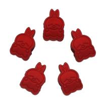 Acrylic European Large Hole Beads, Rabbit, red Approx 4mm 
