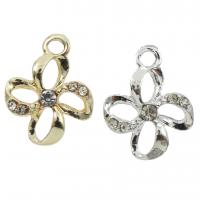 Zinc Alloy Flower Pendants, plated, with rhinestone Approx 2mm 