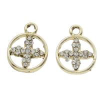 Zinc Alloy Rhinestone Pendants, gold color plated, with rhinestone Approx 2mm 