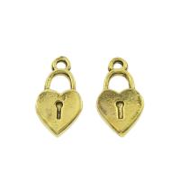 Zinc Alloy Lock Pendants, gold color plated Approx 2mm 