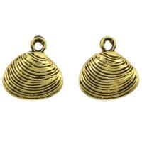 Zinc Alloy Jewelry Pendants, Shell, antique gold color plated Approx 2mm 