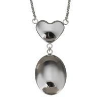 Stainless Steel Jewelry Necklace, Heart, box chain, original color  2mm Approx 25 Inch 