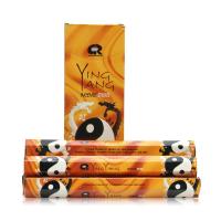 Incense Ying Yang Incense Sticks, half handmade, 30min burning & for home and office, black, 220mm  