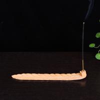 Buy Incense Holder and Burner in Bulk , Mango Wood, Leaf, Carved, for home and office & durable, yellow 
