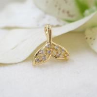 Cubic Zirconia Micro Pave Brass Earring, gold color plated, micro pave cubic zirconia, 14*13mm 